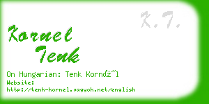 kornel tenk business card